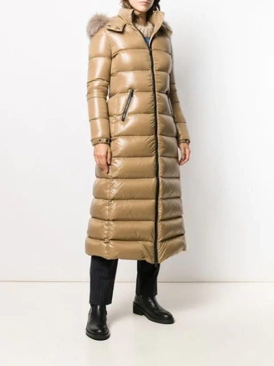Shop Moncler Hudson Padded Coat In Neutrals