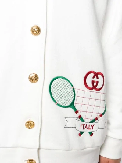 Shop Gucci Tennis Cardigan In White