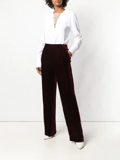 Shop Stella Mccartney Wide Leg Trousers - Red