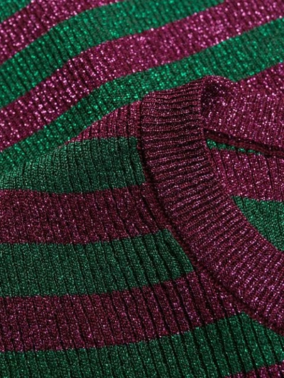 Shop Dolce & Gabbana Glitter-effect Striped Knit Top In Green