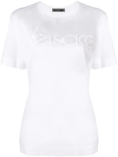 Shop Versace Front Logo T In White