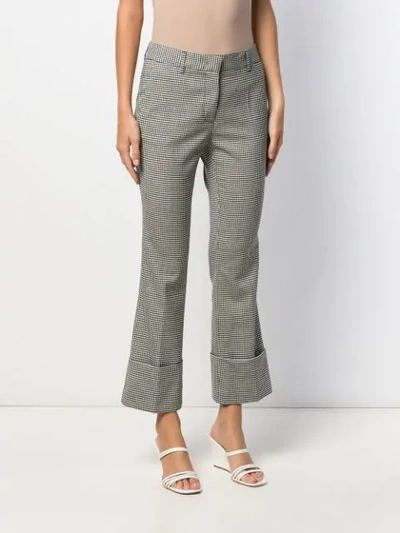 Shop Alberto Biani Gingham Tailored Trousers In Neutrals
