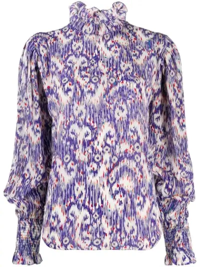 Shop Isabel Marant Étoile Abstract Print Blouse In Blue