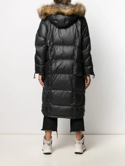 Shop As65 Long Puffer Coat In Black