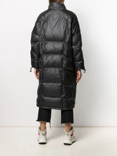 Shop As65 Long Puffer Coat In Black