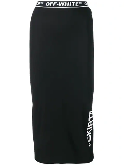 Shop Off-white "skirt" Print Pencil Skirt In Black