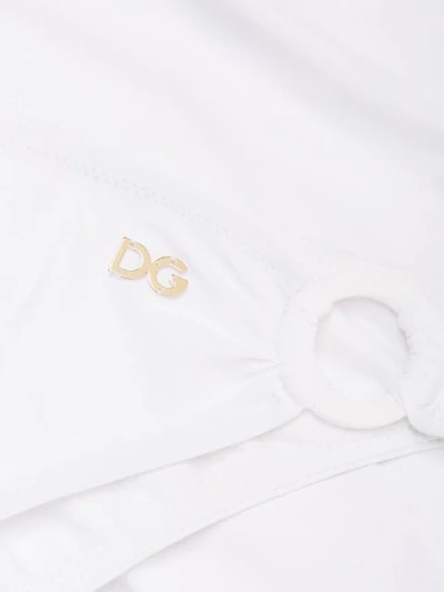 Shop Dolce & Gabbana Halterneck Bikini Set In White