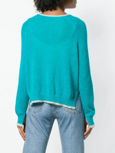 Shop Phisique Du Role Round Neck Sweater In Blue