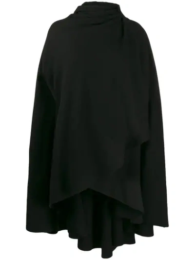 HOODED WRAP FRONT CAPE