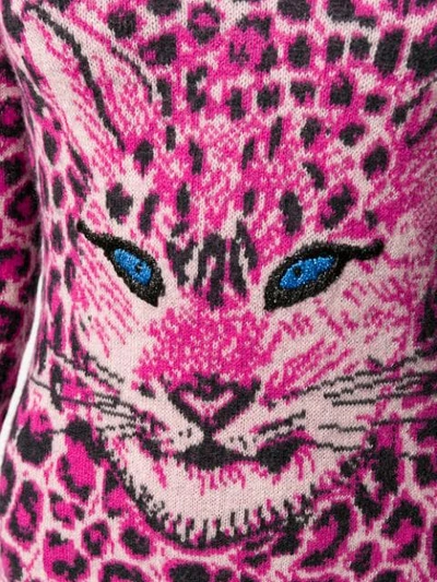 Shop Alberta Ferretti Cat Face Sweater Dress In Pink