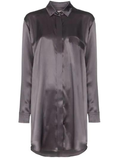 Shop Le Kasha Loose Shirt Dress In Grey