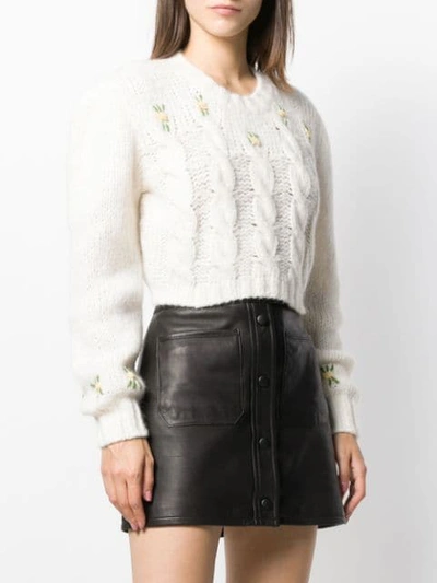 ALESSANDRA RICH CABLE KNIT JUMPER - 白色