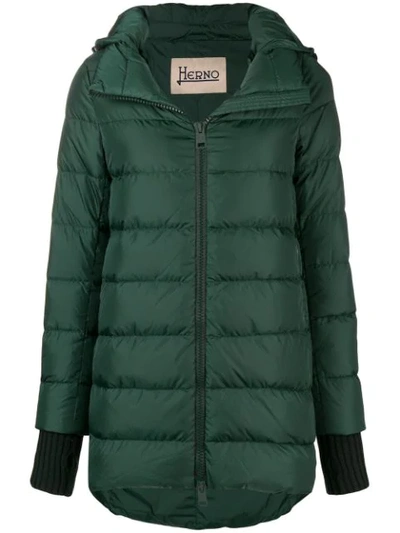 Shop Herno Padded Hooded Jacket - Green