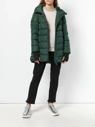 Shop Herno Padded Hooded Jacket - Green