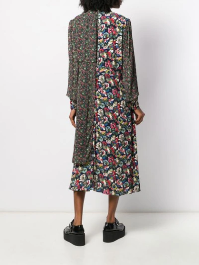 Shop Junya Watanabe Floral Long-sleeve Shirt Dress In 1 Bl Rd