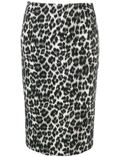 Shop Pinko Jami Leopard Print Skirt In Black