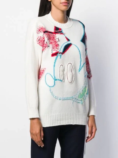 Shop Iceberg Deconstructed Mickey Mouse Jumper In 1102 Bianco