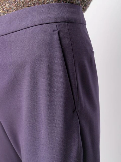 Shop Chloé Straight Cropped Trousers In 575 Shadow Purple