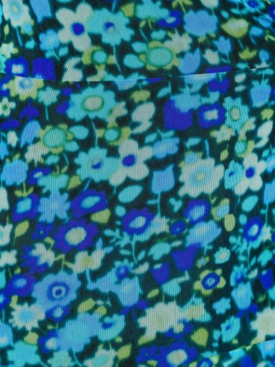 Shop Ganni Floral Print Wrap Dress In Blue