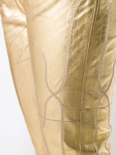 GOLDEN GOOSE EMBROIDERED DETAIL CROPPED TROUSERS - 金色