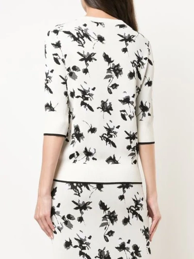 Shop Derek Lam Floral Jacquard-woven Cardigan In White