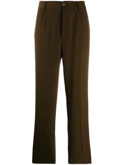 Shop Forte Forte Cropped Tailored Trousers In Brown