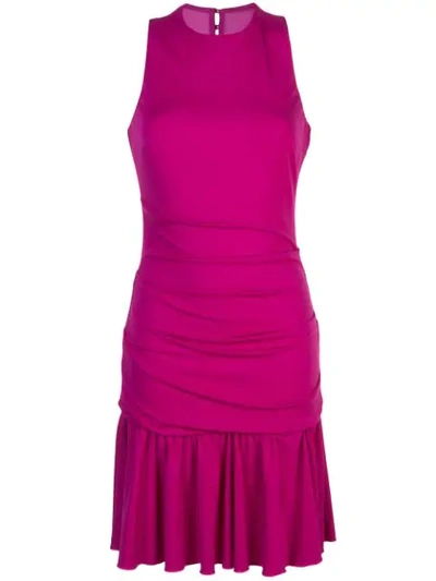 Shop Nicole Miller Ruched Mini Dress In Pink