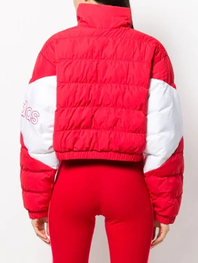 Shop Adidas Originals Padded Cropped Jacket In Red