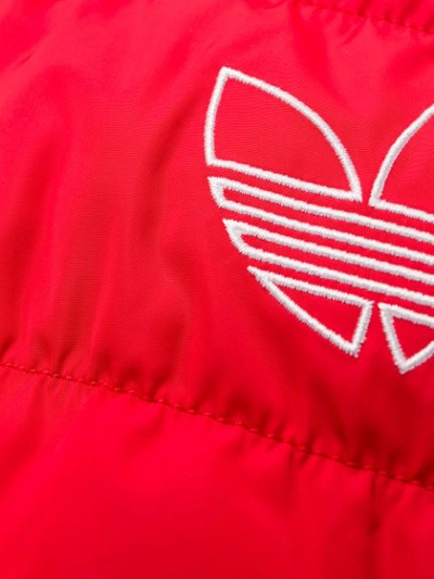 Shop Adidas Originals Padded Cropped Jacket In Red