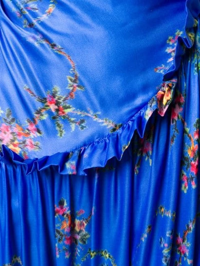 Shop Preen By Thornton Bregazzi Floral Print Pleated Dress In Blue