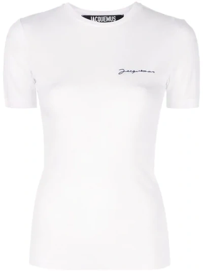 Shop Jacquemus T-shirt Mit Logo-stickerei In White