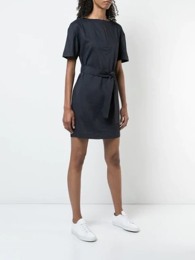 Shop Theory Belted Shift Dress - Blue