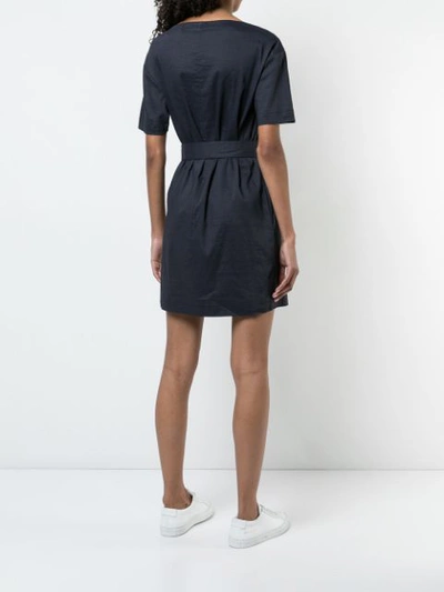 Shop Theory Belted Shift Dress - Blue