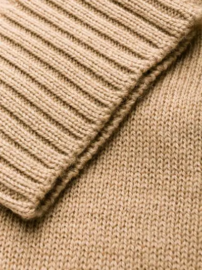 Shop Jil Sander Slim-fit Wool Sweater In Brown
