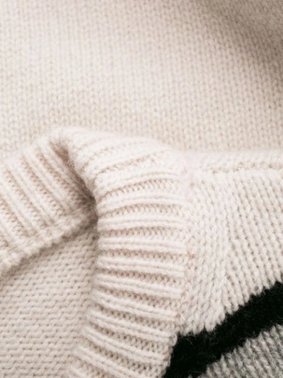 Shop Alberta Ferretti Intarsia-knit Jumper In White