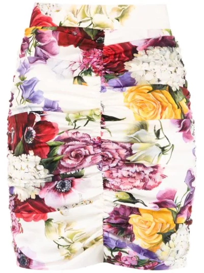 Shop Dolce & Gabbana Floral Print Mini Skirt In Multicolour