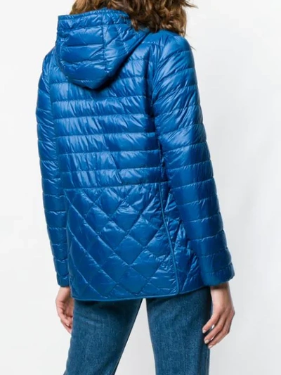 Shop Max Mara Zipped Padded Jacket In Blue