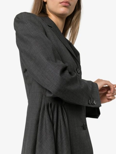 Shop Prada Belted Blazer Jacket In Grey