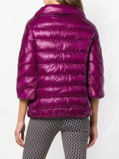 Shop Herno Zipped Padded Jacket In Purple