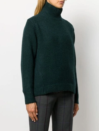 Shop Acne Studios Ribbed High-neck Sweater In Green