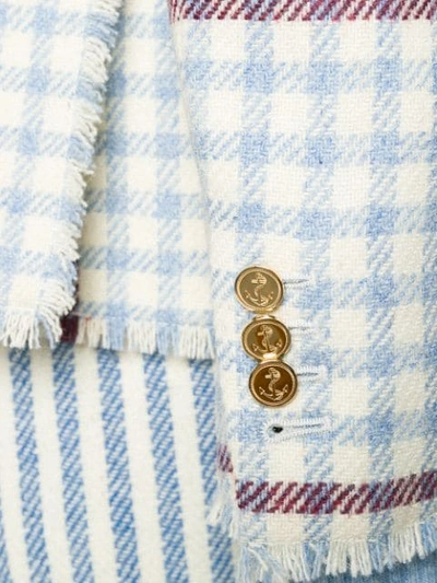 Shop Thom Browne Gun Club Check Shetland Sport Coat In Blue