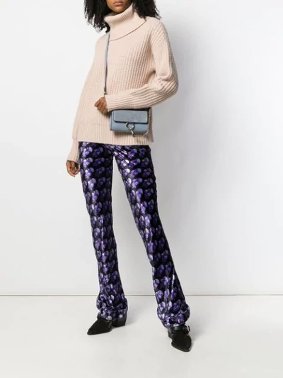 Shop Chloé Floral Printed Trousers In Black