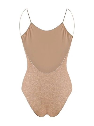 Shop Oseree Lumière Glitter Swimsuit In Neutrals