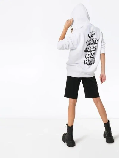 Shop Off-white Graffiti Logo Hoodie In White