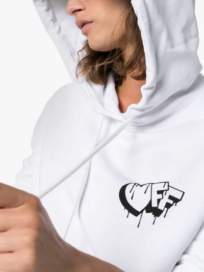 Shop Off-white Graffiti Logo Hoodie In White