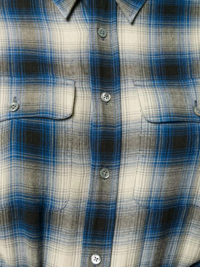 Shop Polo Ralph Lauren Checked Maxi Shirt Dress In Blue