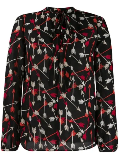 Shop Red Valentino Arrows Print Blouse In Black