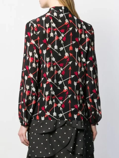 Shop Red Valentino Arrows Print Blouse In Black