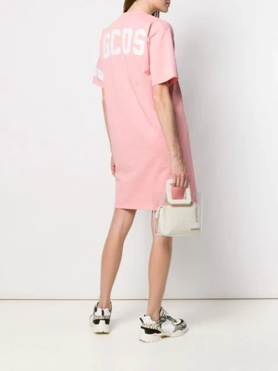 Shop Gcds Back Logo T-shirt Dress In Pink