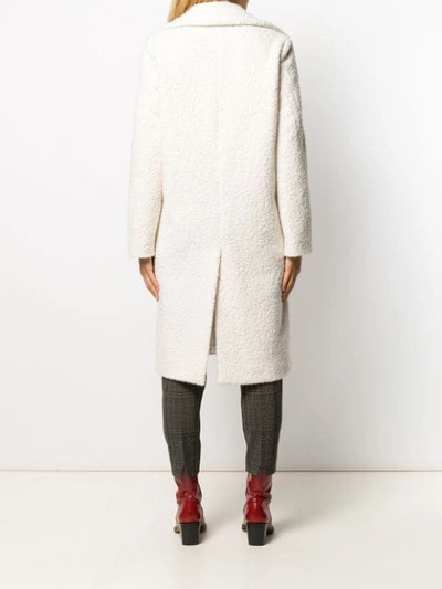 Shop Pinko Faux-shearling Coat In White